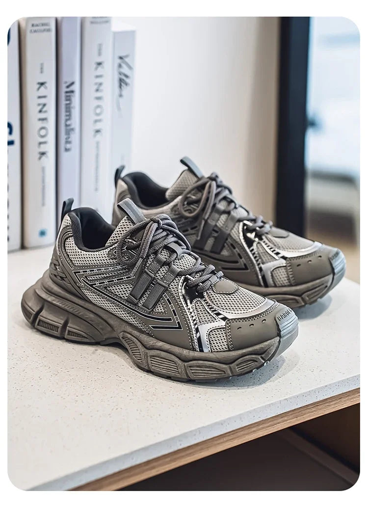 Men's Shoes Spring Leisure Breathable Men's Lightweight Thick Sole Increase Trendy Sneaker New Running Sneakers Versatile
