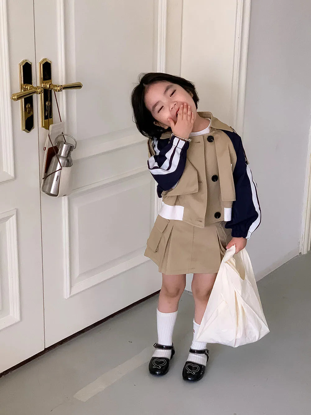 Children Clothing Set Girls Korean Style 2024 New Fashionable Spring and Autumn Suits Girls Baby Coat Short Skirt Two Piece Set