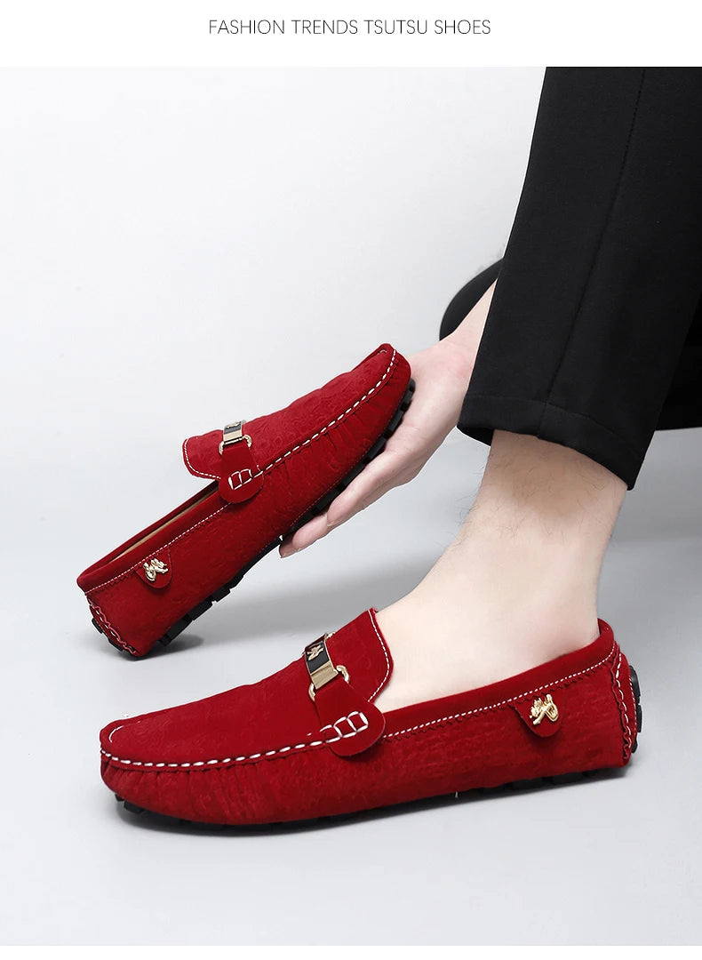 2025 New Men's Shoes Small Size Handmade Beanie Shoes 38 Casual 37 Frosted Loafers 36 Slip-On Shoes Driving Shoes for Men and Women