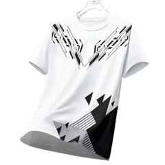 חולצת ספורט קז'ואל לגברים יבשה בגזרה יבשה ריצה חיצונית רכיבה על אופניים שרוולים קצרים נושם בגדי כושר חולצת טריקו עם צווארון עגול