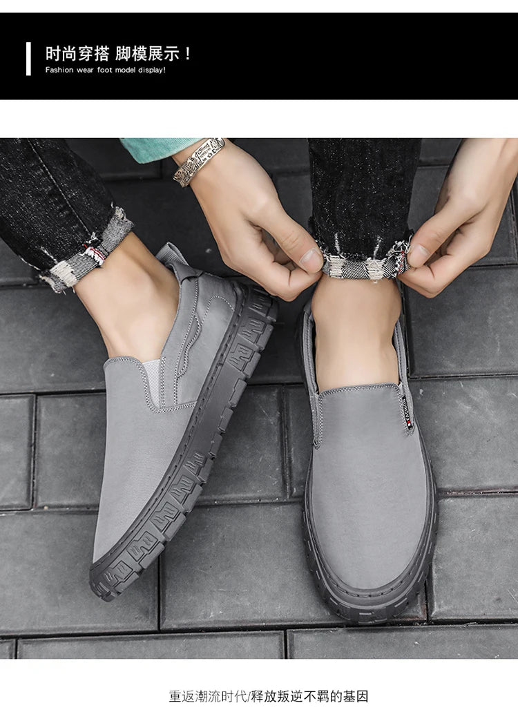 Men's shoes - Autumn thick-soled casual lightweight thick-soled loafers with leather upper, sport shoes