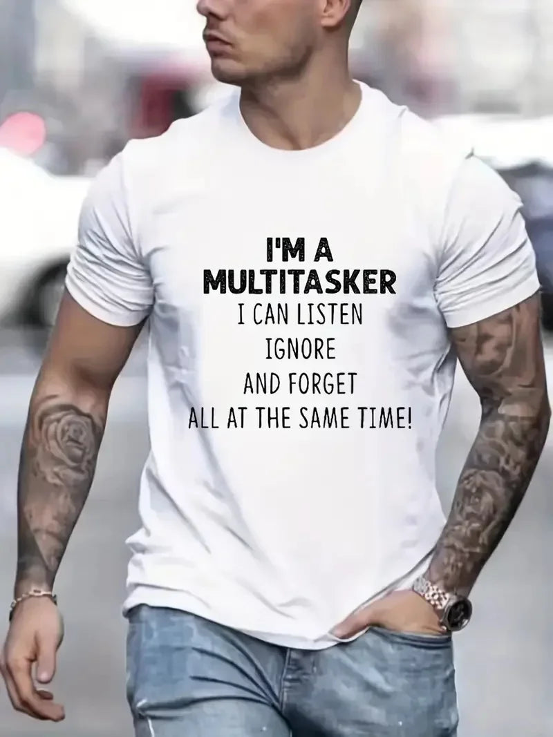 Men's Tops New Style Letter Print Fashion Casual Short-sleeved T-shirt Streetwear  Men Clothing  Graphic T Shirts  Harajuku