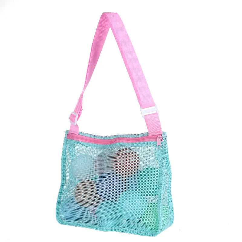 Beach Toy Mesh Bag Kids Shell Storage Bag Beach Toy Seashell Bag Mesh Pool Bag Sand Toys Swimming Accessories for Boys and Girls