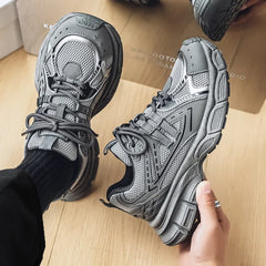 Men's Shoes Spring Leisure Breathable Men's Lightweight Thick Sole Increase Trendy Sneaker New Running Sneakers Versatile