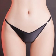 Women See Through Underwear Glossy Smooth Thong Briefs Sheer Bottom Underpants Low Waist G-string Lingerie Panties Bikini