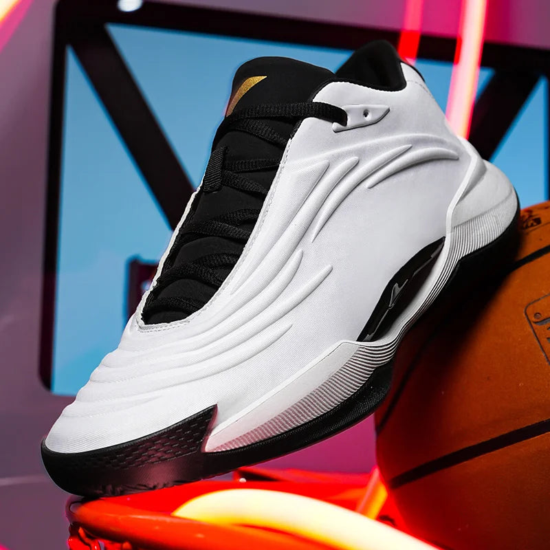 High-quality Men Basketball Shoes for Women Leather Basketball Sneakers Men Outdoor Rubber Anti Slip Sports Training Shoes Male