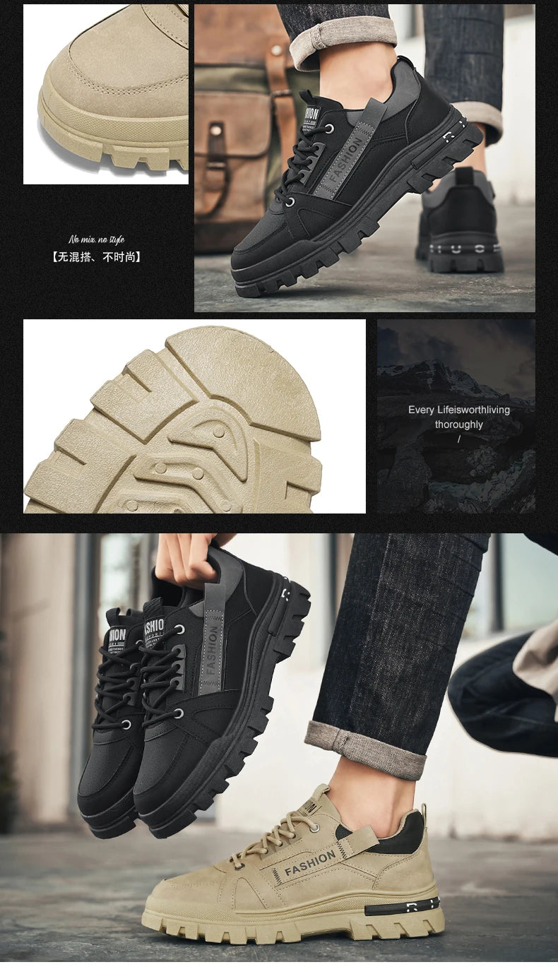 Men's shoes four seasons outdoor work shoes soft sole comfort labor shoes breathable anti-slip work boots caausl youth tide shoe