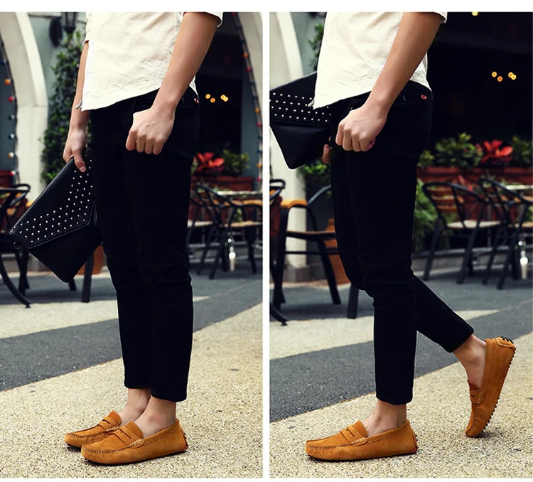 38-50 Shoes Men Casual Shoes Fashion Men Shoes Genuine Leather Men Loafers Moccasins Slip on Men Flats Male Driving Shoes