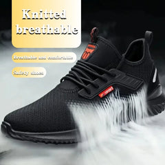 Men's steel safety work shoes Durable protective toe boots Comfortable sliding-resistant footwear factory industry safety·