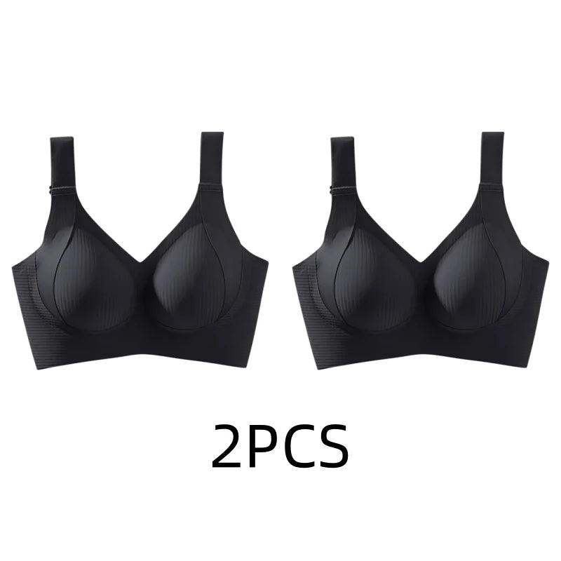 1/2PCS Women's Seamless Underwear, Thin Style, Large Breasts, Small Breasts, No Wires, Pull-up And Anti-sagging Large Size Bra