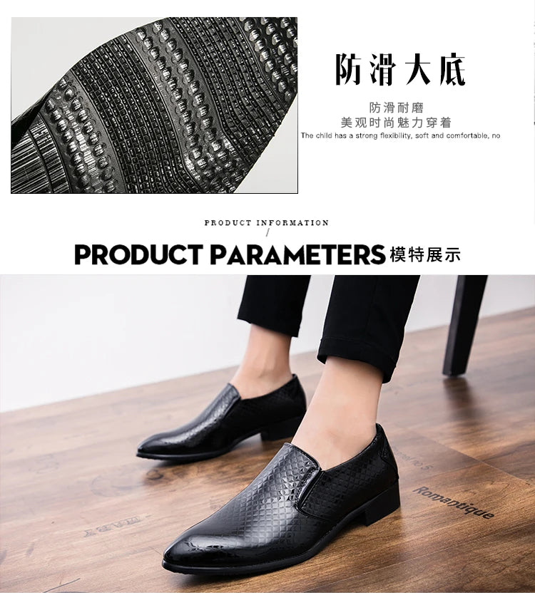 Shoes for men shoes leather shoes business dress shoes all-match casual shock-absorbing wear-resistant footwear large size