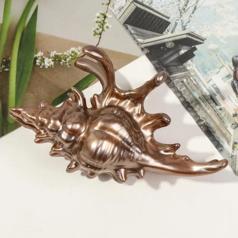 קליפס טופר כריש אוקיינוס ​​לנשים קליפס טופר קונכייה לשיער לאביזרי שיער חוף חמודים