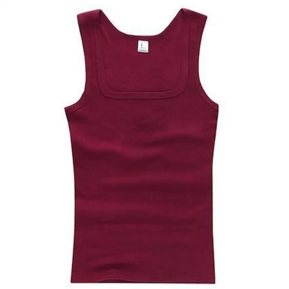 HOT Men's Four Seasons Black And White Classic Color Basic Vest Plus Size Youth Sports And Leisure Running Joker Bottoming