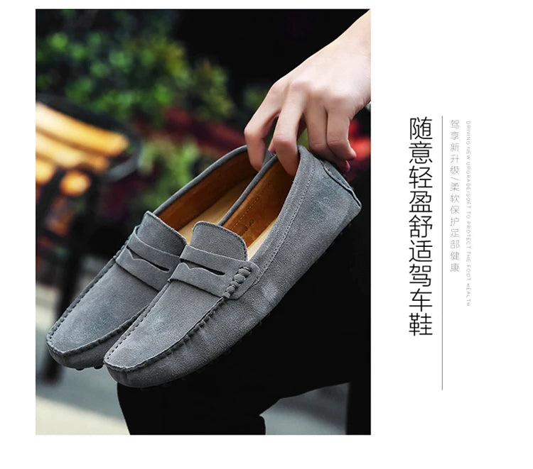 38-50 Shoes Men Casual Shoes Fashion Men Shoes Genuine Leather Men Loafers Moccasins Slip on Men Flats Male Driving Shoes