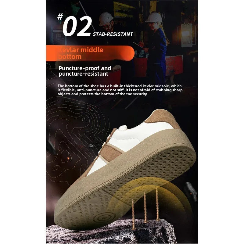 New Women's Safety Shoes with Steel Toe  Anti Smashing and Anti Piercing  Lightweight and Soft Sole  Fashionable and Breathable