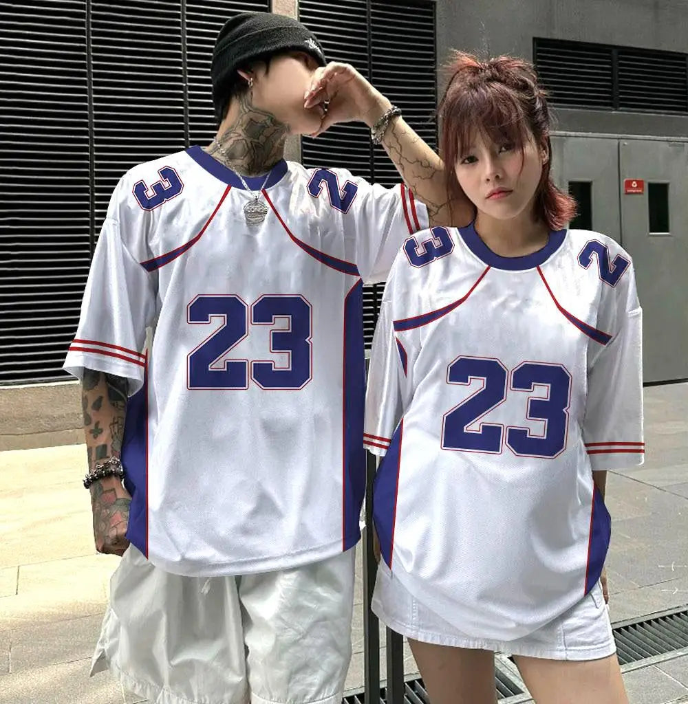 Stylish Striped Short Sleeve Men Women T-shirts Outdoor Oversize Sports Style Jersey Unisex S-5XL Basketball Tops T shirts Men
