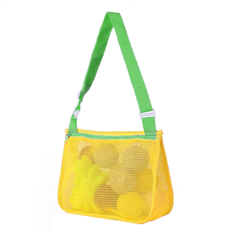 Beach Toy Mesh Bag Kids Shell Storage Bag Beach Toy Seashell Bag Mesh Pool Bag Sand Toys Swimming Accessories for Boys and Girls