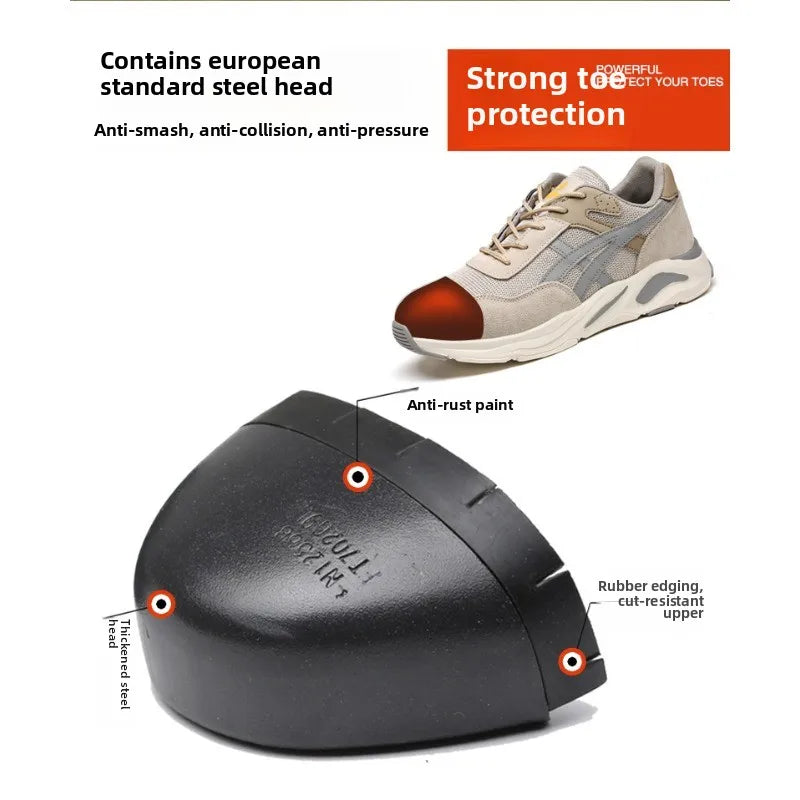New Lightweight and Breathable Labor Protection Shoes for Men and Women  Anti Smashing and Anti Piercing Steel Toe Safety Shoes