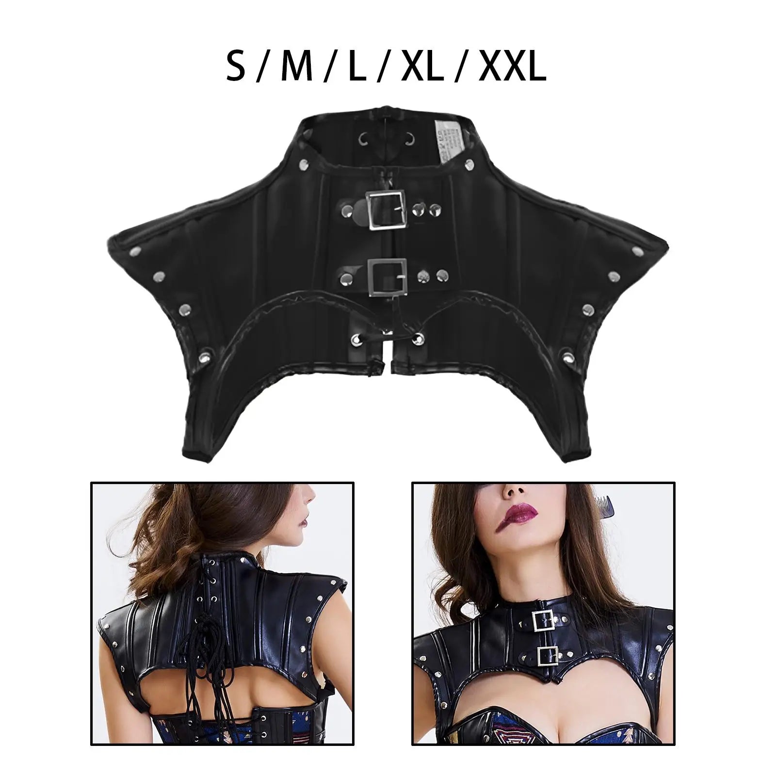 WOMEN'S STEAMPUNK COSTUME ACCESSORIES PU LEATHER SHOULDER SHRUG JACKET Shapewear Short Gothic Shoulder Tops for Women