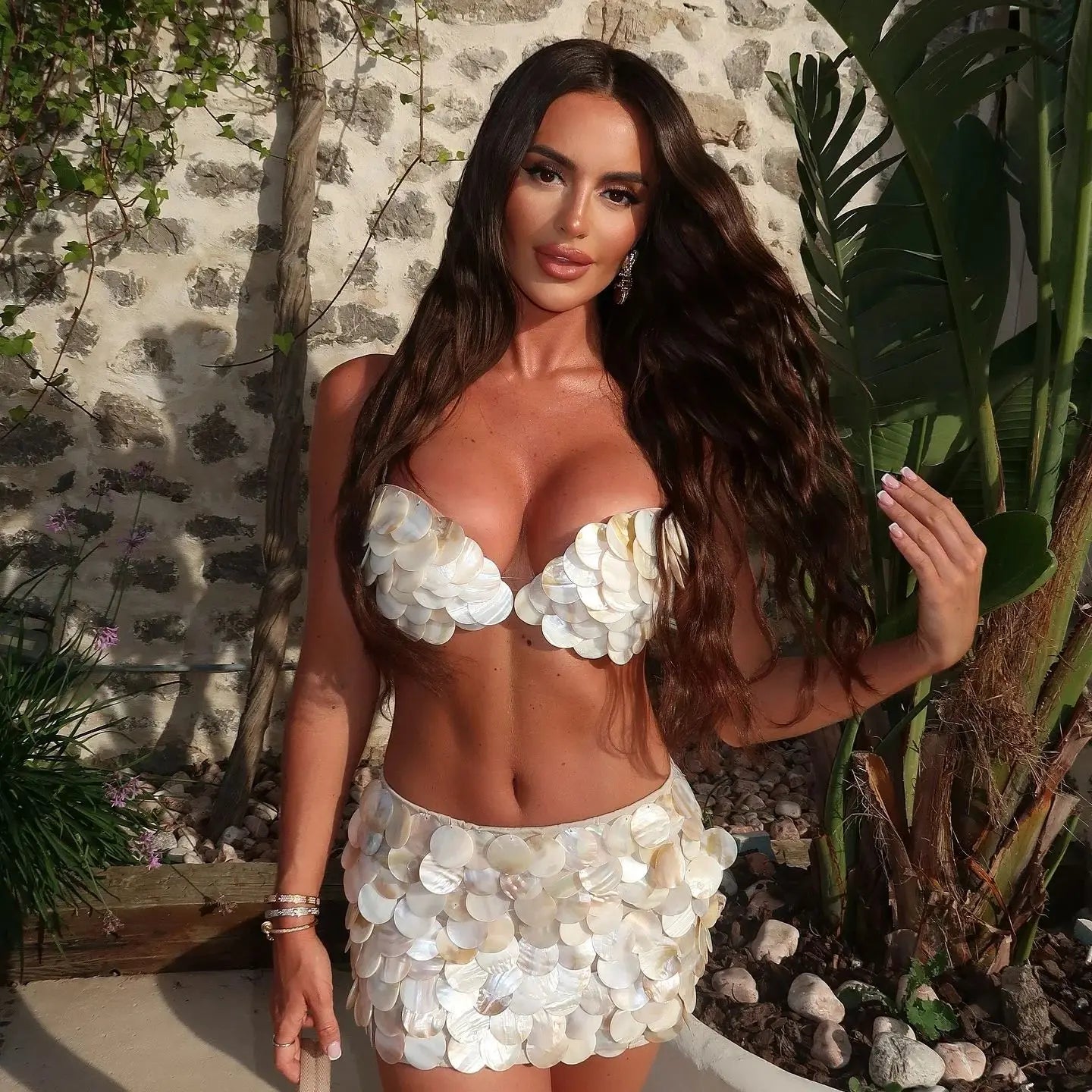 Sexy Bikini Swimsuit with Skirt Bandage Women Brazilian Shell Bikini Bathing Suit A Line Skirt Summer Female