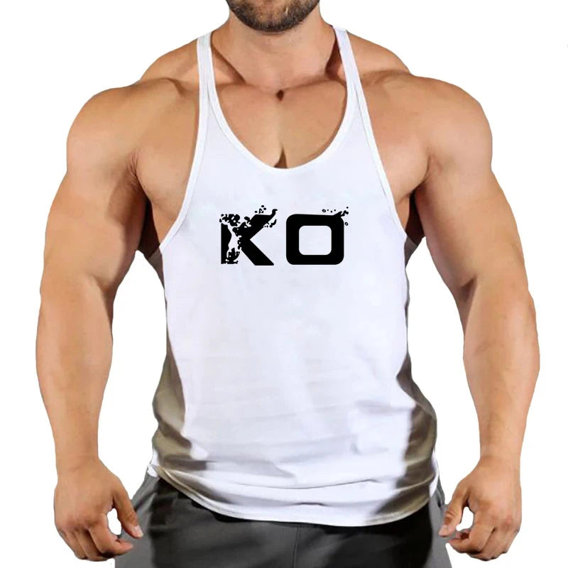 Brand Gym Stringer Tank Top Men Bodybuilding Clothing Cotton Sleeveless Shirt Man Fitness Vest Singlet Sportwear Workout Tanktop