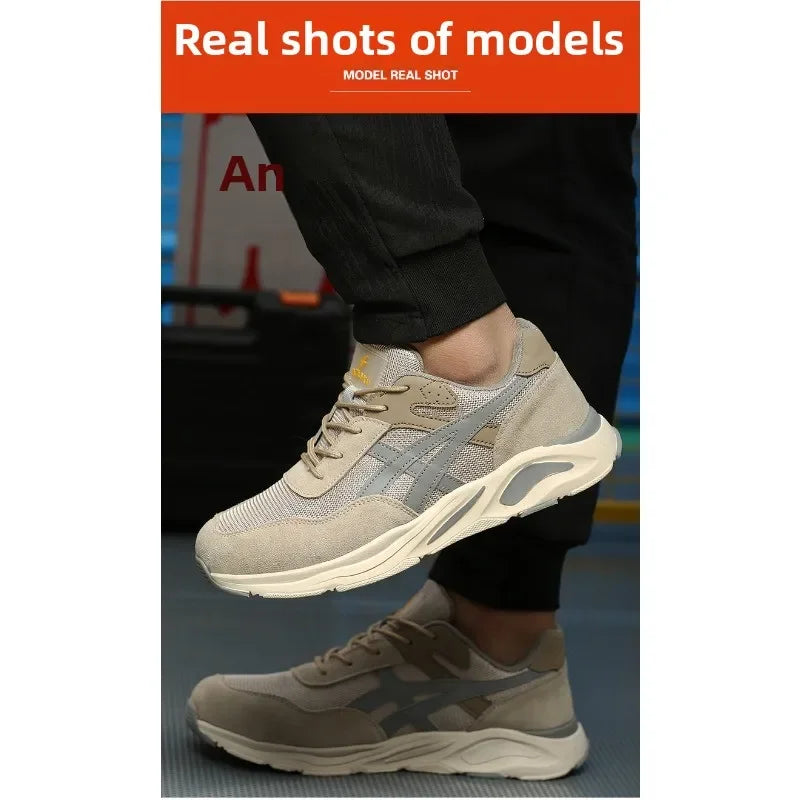 New Lightweight and Breathable Labor Protection Shoes for Men and Women  Anti Smashing and Anti Piercing Steel Toe Safety Shoes