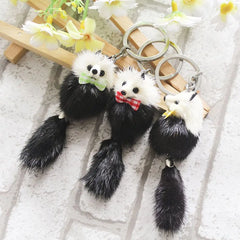 Women Decor Fur Ball Pom Accessories Bags Backpack Key Chains Key Ring Keychain Mink Fur