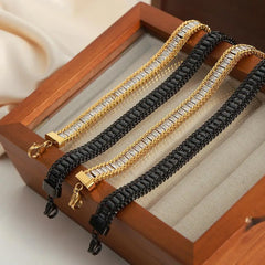 Fashion Wrist Jewelry Accessories Girls Gifts 316L Stainless Steel Sparkling Zircon Chain Bracelet for Women