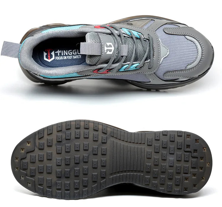 Men's Safety Shoes Steel Toe Soft Soled Women Male Sneakers Lightweight Air Cushion Working Footwears Protection Anti Smashing