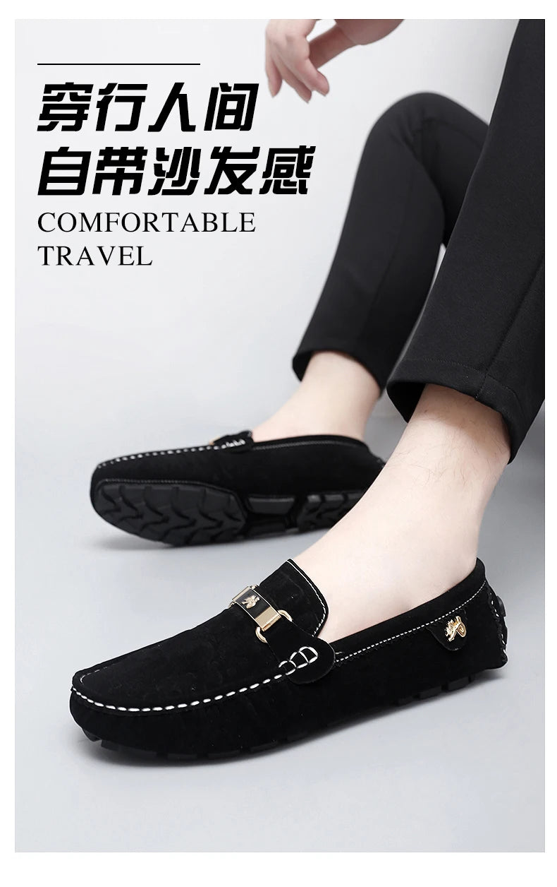 2025 New Men's Shoes Small Size Handmade Beanie Shoes 38 Casual 37 Frosted Loafers 36 Slip-On Shoes Driving Shoes for Men and Women