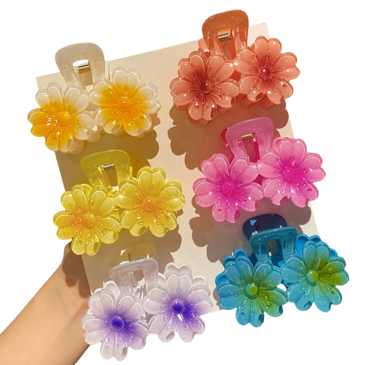 6Pcs Women's Model,Hawaiian Style, Flower-Shaped,Suitable for Seaside and Beach, Recommended Gift Hair Accessories