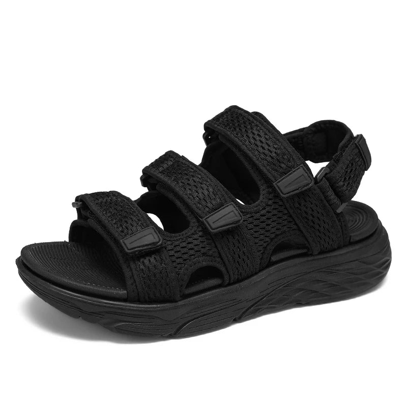 Sandals and casual shoes for men in summer, classic black breathable comfortable thick sole hot selling and explosive thick sole