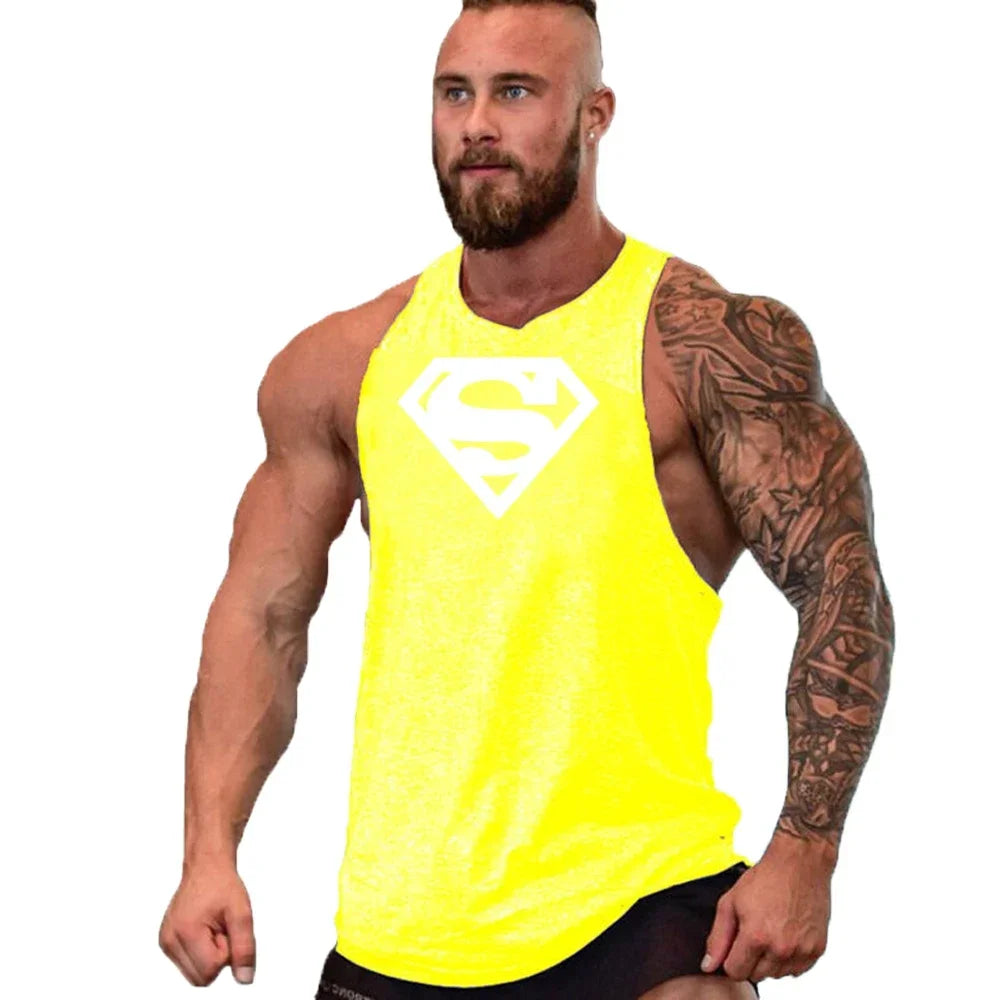Men Bodybuilding Clothing Cotton Sleeveless Shirt Brand Gym Stringer Tank Top Man Fitness Vest Singlet Sportwear Workout Tanktop