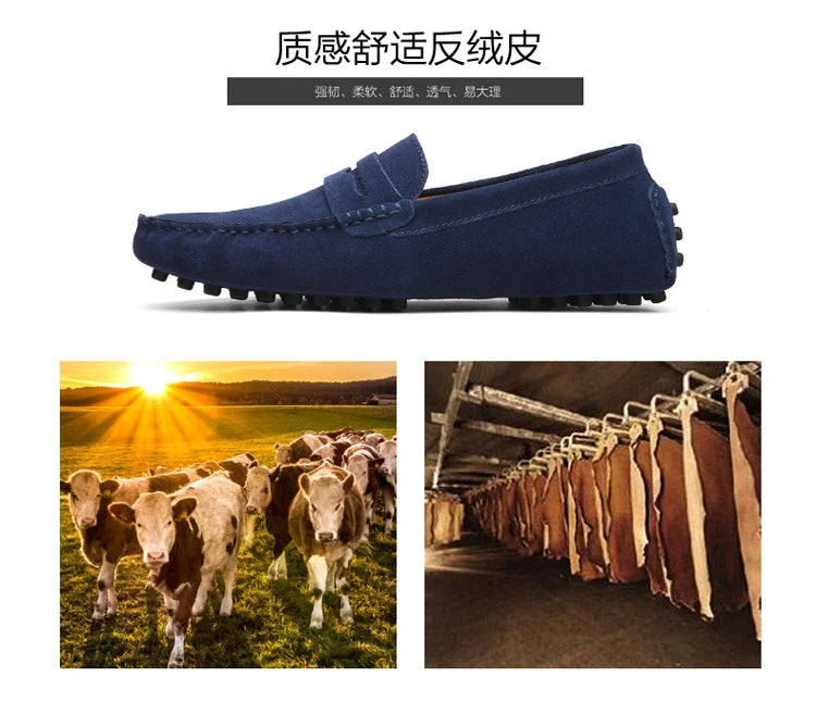 38-50 Shoes Men Casual Shoes Fashion Men Shoes Genuine Leather Men Loafers Moccasins Slip on Men Flats Male Driving Shoes