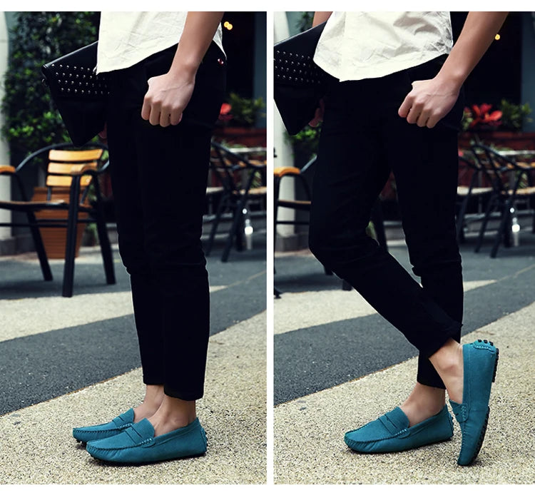 38-50 Shoes Men Casual Shoes Fashion Men Shoes Genuine Leather Men Loafers Moccasins Slip on Men Flats Male Driving Shoes