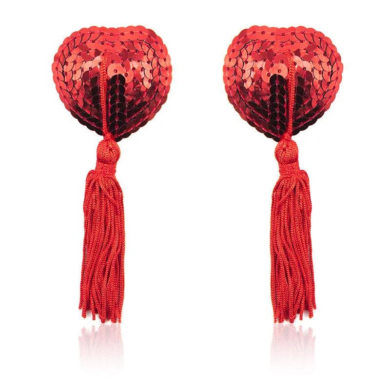 2025 Sexy Exotic Accessories Women Lingerie Sequin Tassel Breast Bra Nipple Cover Pasties Stickers Petals Clothing