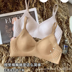 Striped design summer underwear for women, breathable, thin bra, anti-sagging, seamless, no underwire