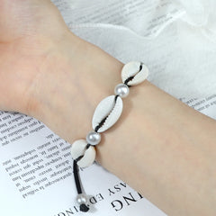 צמידי קרסול צדף לנשים קיץ צמיד יחף חוף אוקיינוס ​​​​צבעוני קשר מתכוונן בוהמי אביזרי תכשיטי מתנות