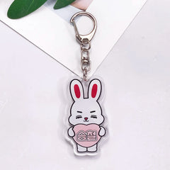 Kpop Stray Kids Acrylic Car Keychain Accessories Creative Funny Kawaii Trendy Bag Charm Backpack Pendant Keyring Gifts For Fans
