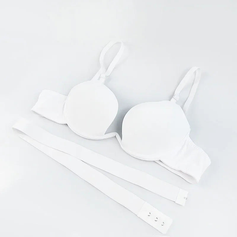 Sexy Women Lingerie U Backless Bras Underwear Deep V Low Cut Push Up Bra Intimates ECMLN Female Breathable Bralette