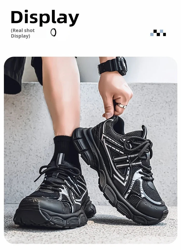 Men's Shoes Spring Leisure Breathable Men's Lightweight Thick Sole Increase Trendy Sneaker New Running Sneakers Versatile