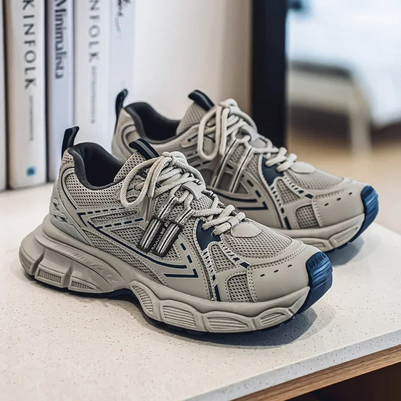 Men's Shoes Spring Leisure Breathable Men's Lightweight Thick Sole Increase Trendy Sneaker New Running Sneakers Versatile