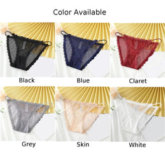 Women Underwear Seamless Sexy Lace Hollow Out Panties See Through Thin Lingerie