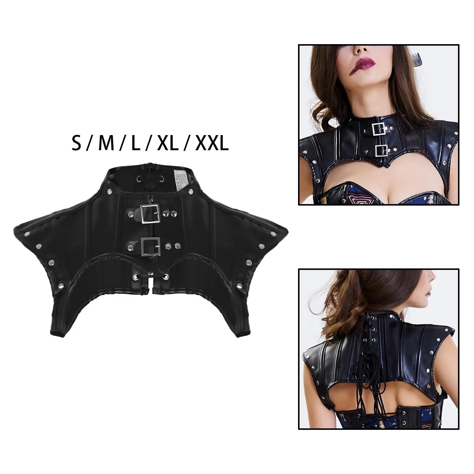 WOMEN'S STEAMPUNK COSTUME ACCESSORIES PU LEATHER SHOULDER SHRUG JACKET Shapewear Short Gothic Shoulder Tops for Women