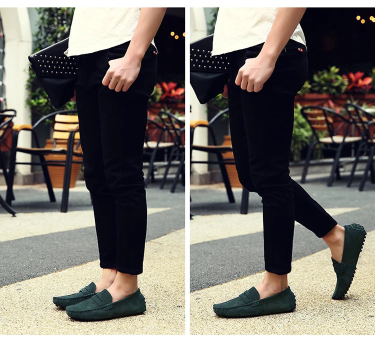 38-50 Shoes Men Casual Shoes Fashion Men Shoes Genuine Leather Men Loafers Moccasins Slip on Men Flats Male Driving Shoes