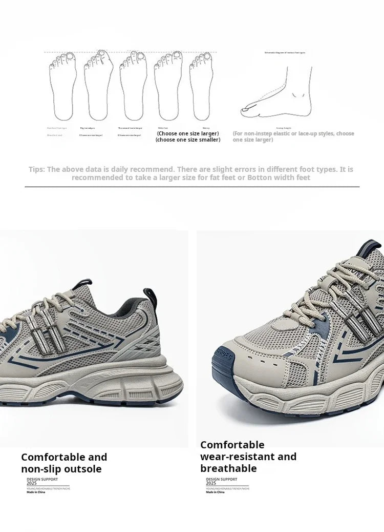 Men's Shoes Spring Leisure Breathable Men's Lightweight Thick Sole Increase Trendy Sneaker New Running Sneakers Versatile