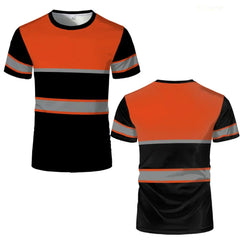 Summer Men’s T-shirts Safety Work Clothing 3D Printed Tops New Outdoor Comfortable Breathable Oversized Crew Neck Pullover Tops