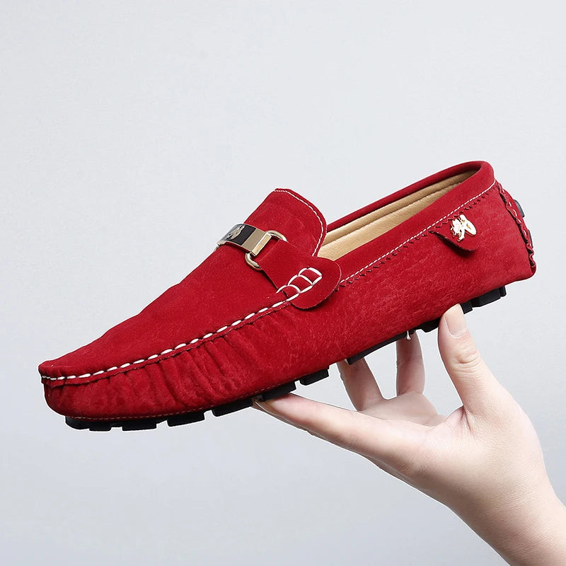 2025 New Men's Shoes Small Size Handmade Beanie Shoes 38 Casual 37 Frosted Loafers 36 Slip-On Shoes Driving Shoes for Men and Women