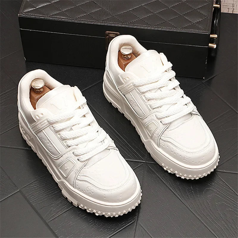Designer Wedding Party Men Shoes Autumn Fashion Casual Sneakers Man Thick Bottom Walking Office Leisure Loafers Shoes for Men