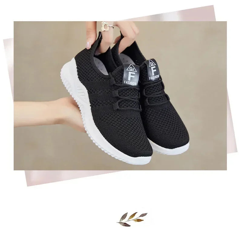 Shoes for Women 2024 New Casual Fashion Running Shoes Flying Woven Breathable Lady Casual Shoes Soft Sole Trend Fashion Sneakers